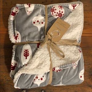 Gray Ornament Print Reversible Throw
